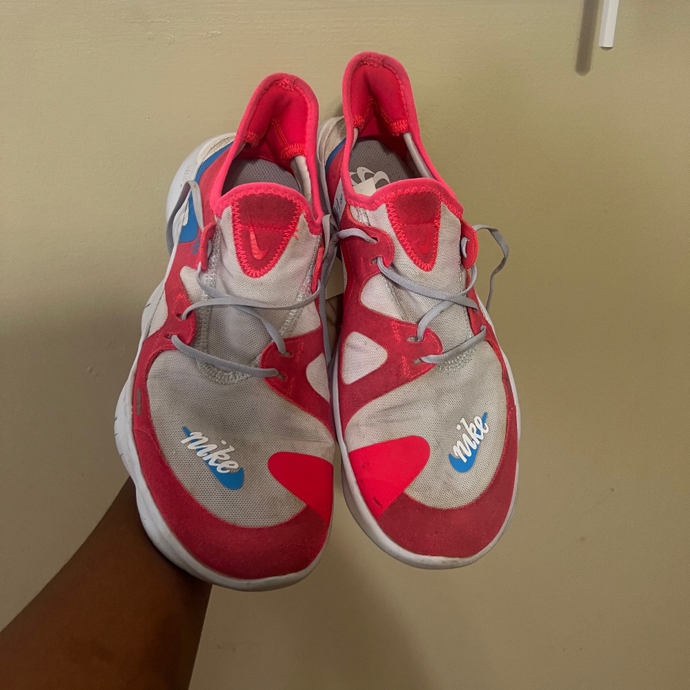 Pink and Grey Nike Free shoes